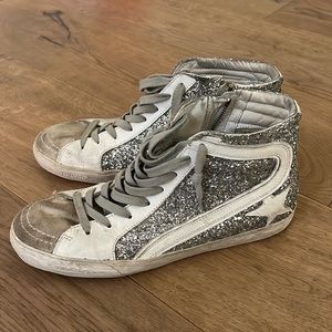 Silver Glitter Golden Goose Slide
